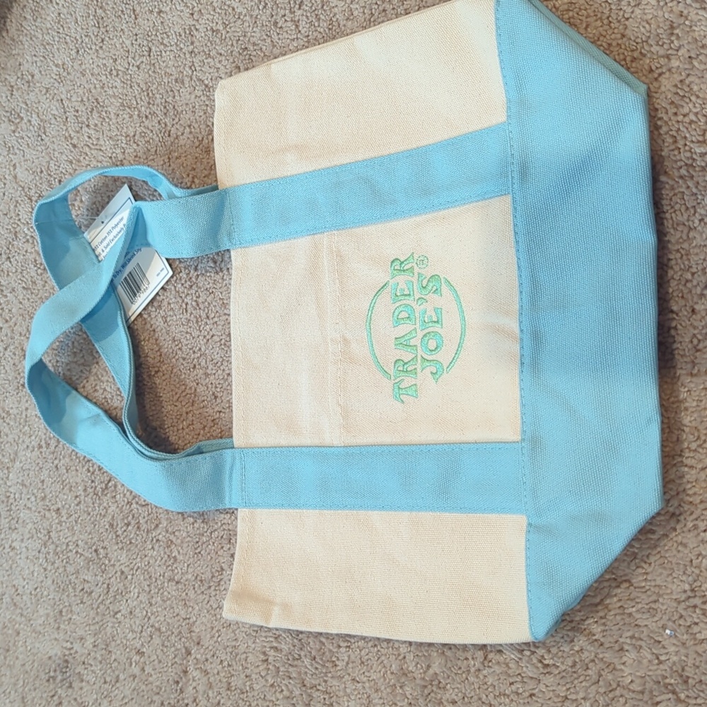 COPY - Viral Trader Joe’s Mini Tote Bag Pastel Blue, Spring 2025 Drop Limited E…